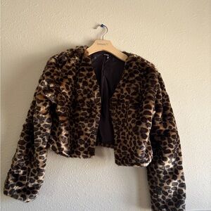 Love Culture Brown Leopard Teddy Jacket